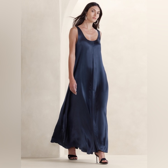 NWT Lilac Serenade Silk Maxi Dress Banana Republic  Sz XS - Picture 5 of 9